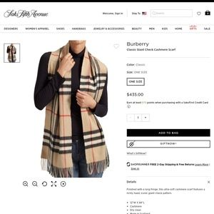 Burberry Cashmere Scarf